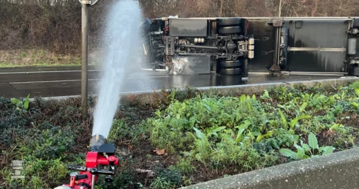 Elektrische truck met ADR ongeval Elektrische truck met ADR ongeval