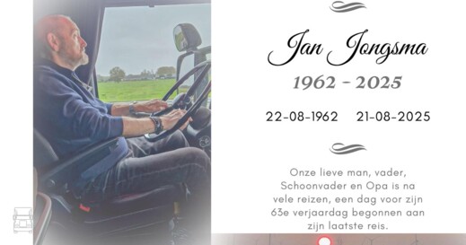Jan Jongsma overleden Jan Jongsma overleden