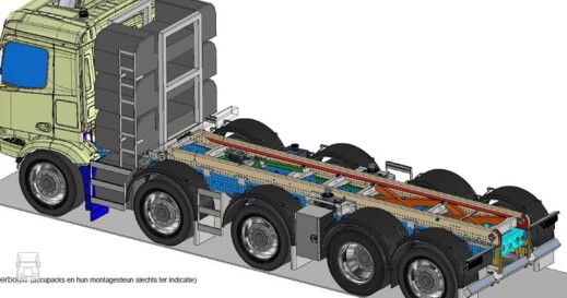 VELDHUIZEN E-TRUCKS 10x2-49-Ton chassis met accu's