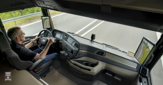 chauffeur in truck